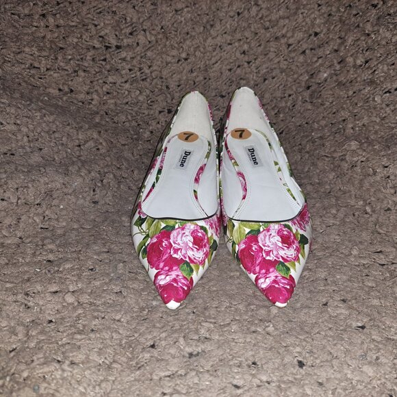 DUNE LONDON-Harmonie-Floral Faux Patent Leather Ballet Flats-Sz 7-Excellent - Picture 3 of 8